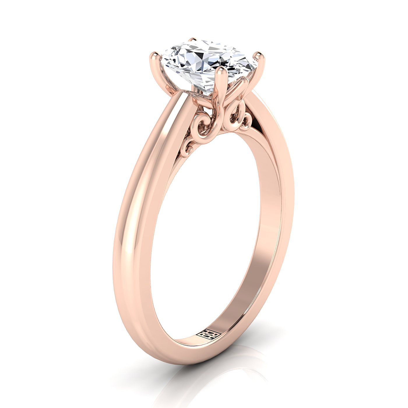 The Rio Select Solitaire Engagement Ring with Lab Diamond in 14K Rose Gold - view 2