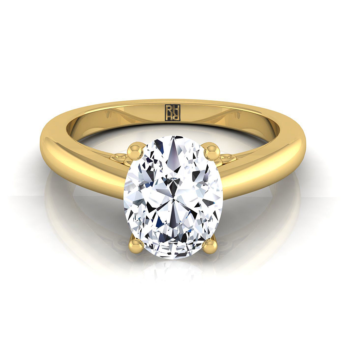 Rio Select Solitaire Oval Lab Diamond Engagement Ring in 18K Yellow Gold | RockHer