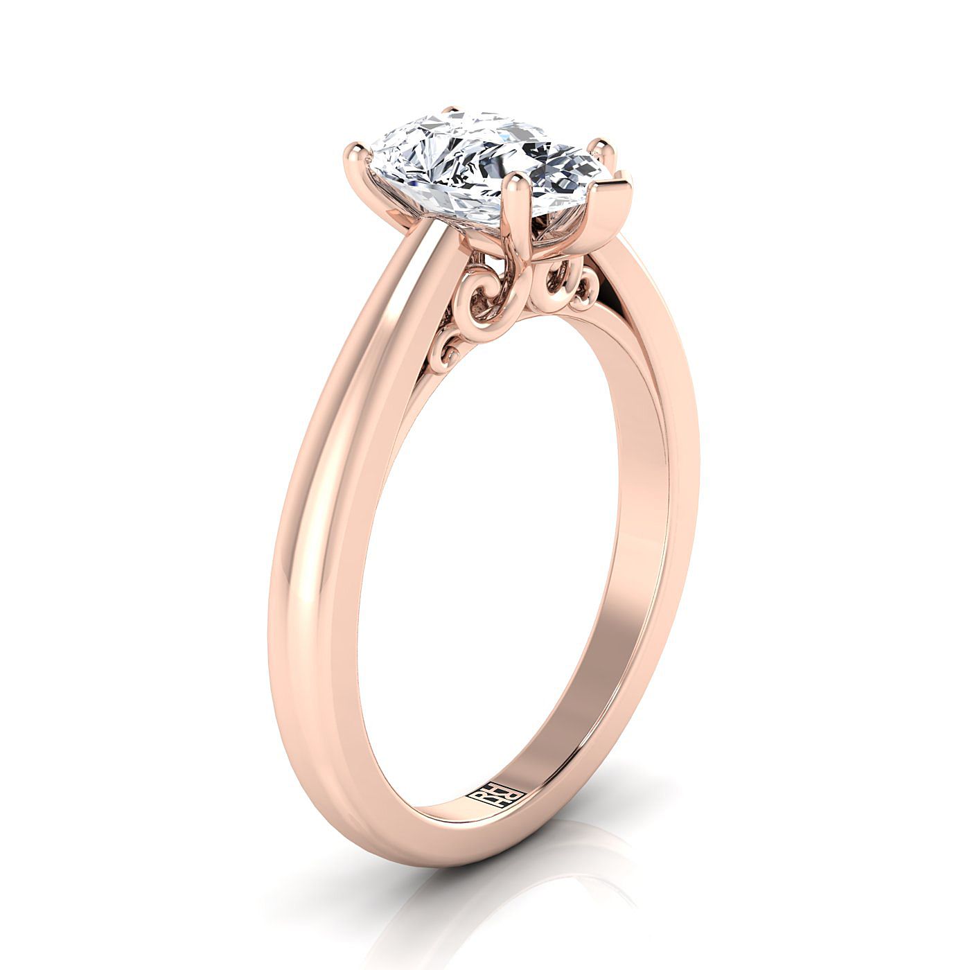Select Solitaire styling on The Rio pear engagement ring setting | RockHer