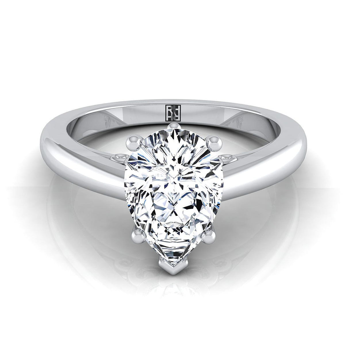 The Rio pear engagement ring setting in Platinum | RockHer