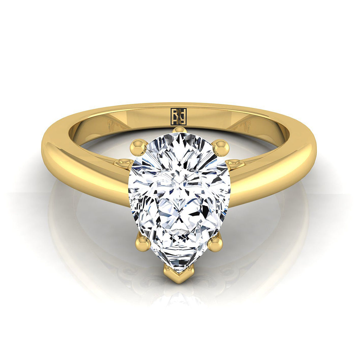 The Rio pear engagement ring setting in 18K Yellow Gold | RockHer