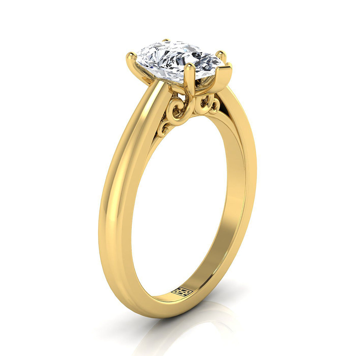 Select Solitaire styling on The Rio pear engagement ring setting | RockHer