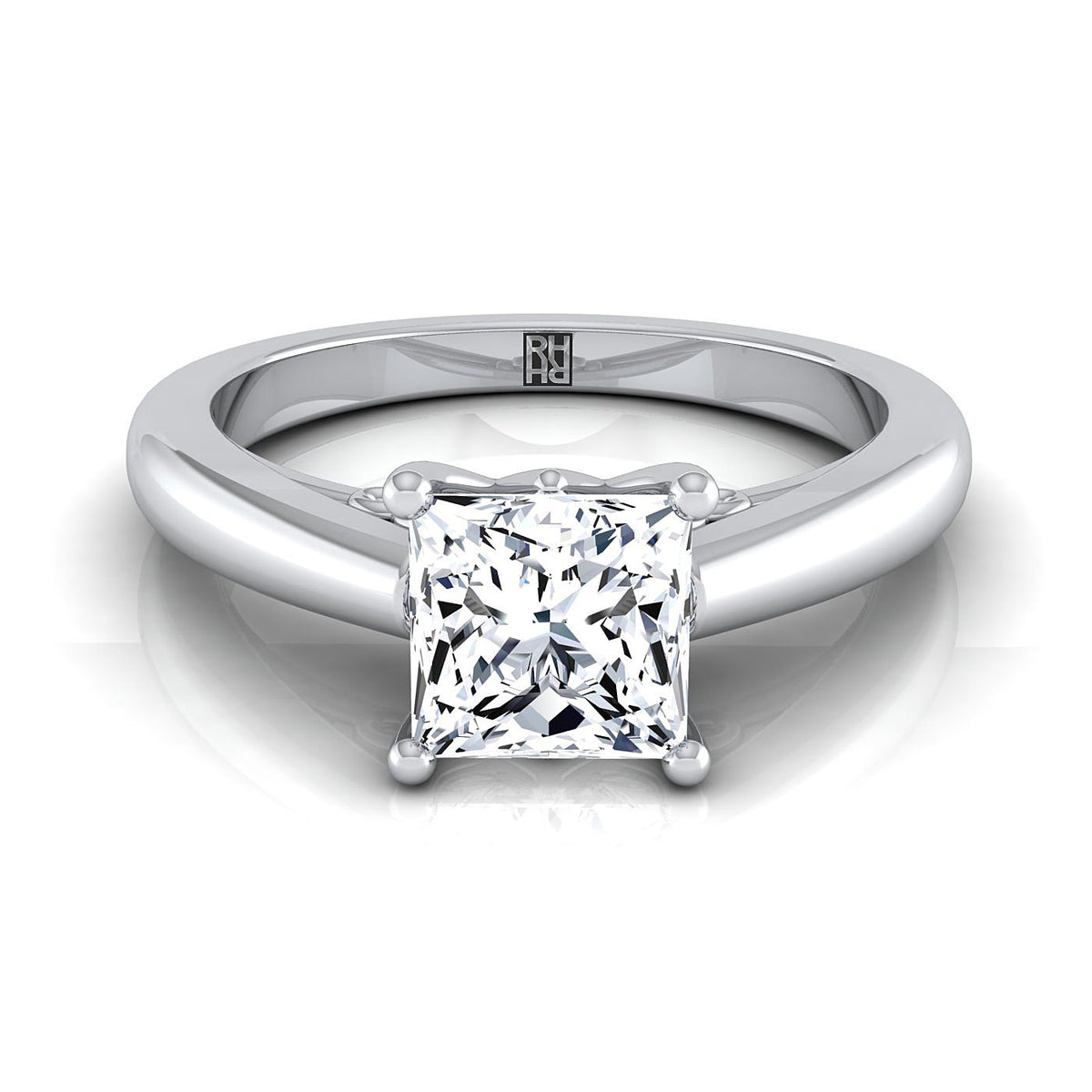 The Rio princess engagement ring setting in Platinum | RockHer