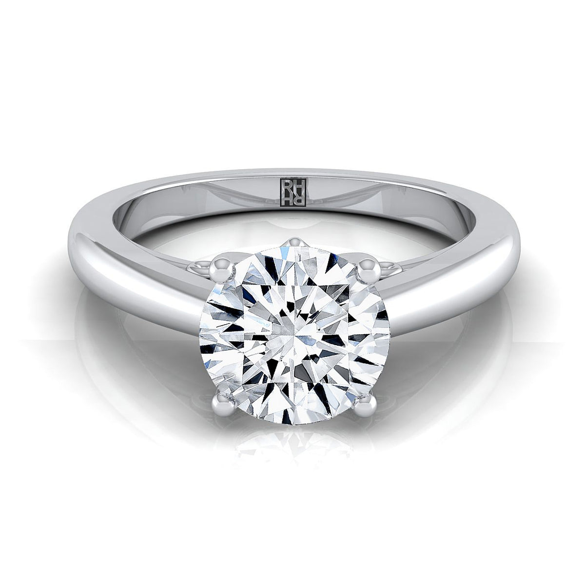 The Rio round engagement ring setting in Platinum | RockHer
