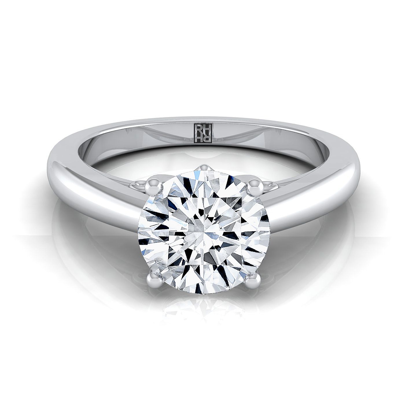 The Rio Select Solitaire Engagement Ring with Lab Diamond in 18K White Gold - view 1