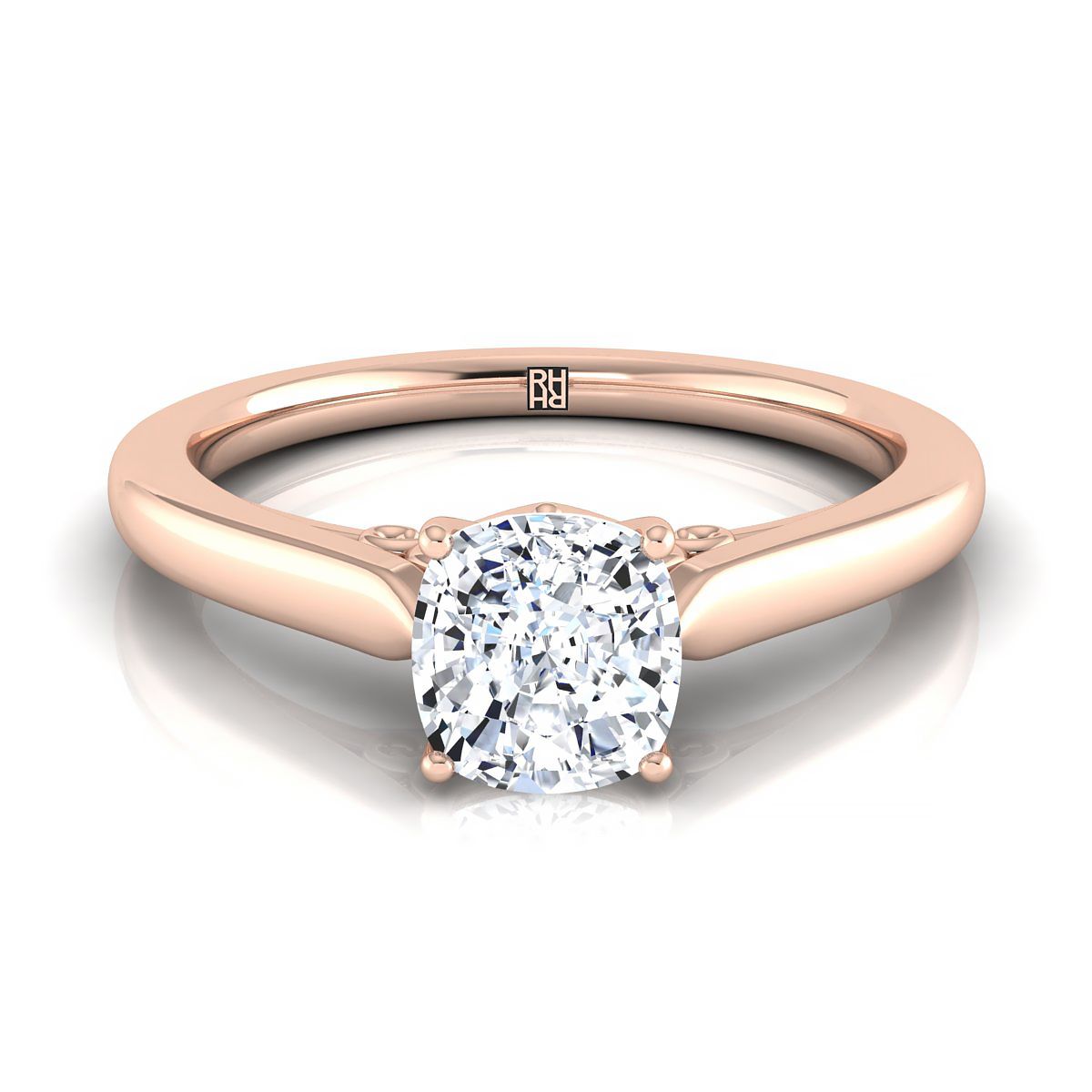 The Rosalie cushion engagement ring setting in 14K Rose Gold | RockHer