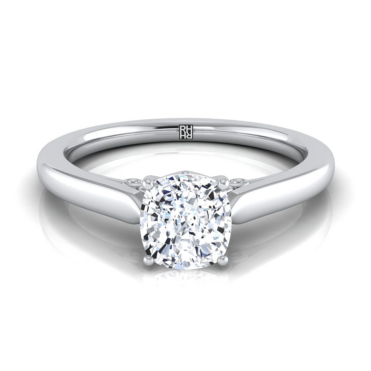 The Rosalie cushion engagement ring setting in Platinum | RockHer