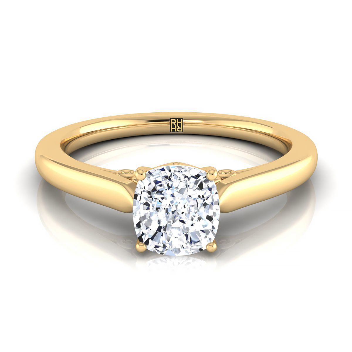The Rosalie cushion engagement ring setting in 18K Yellow Gold | RockHer