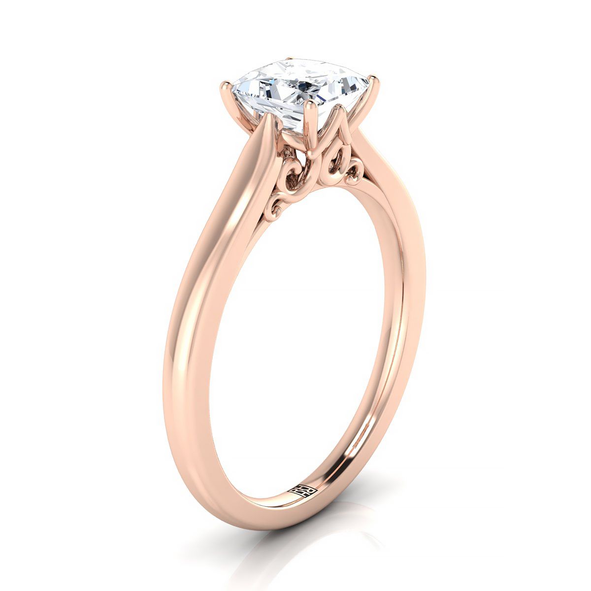 Select Solitaire styling on The Rosalie princess engagement ring setting | RockHer
