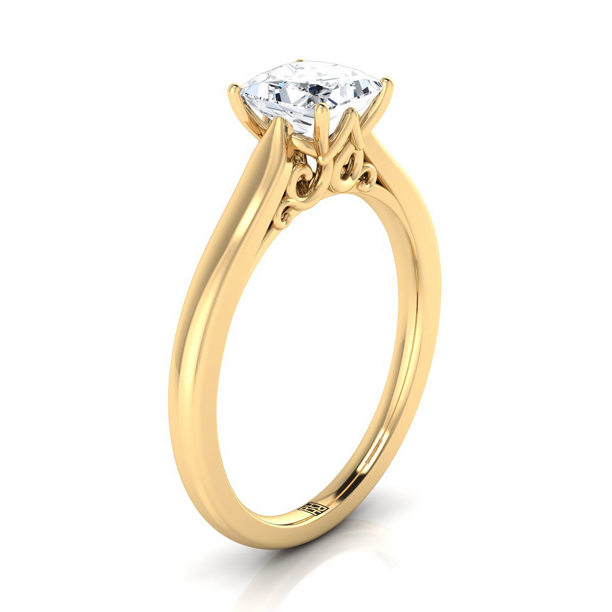 Select Solitaire styling on The Rosalie princess engagement ring setting | RockHer