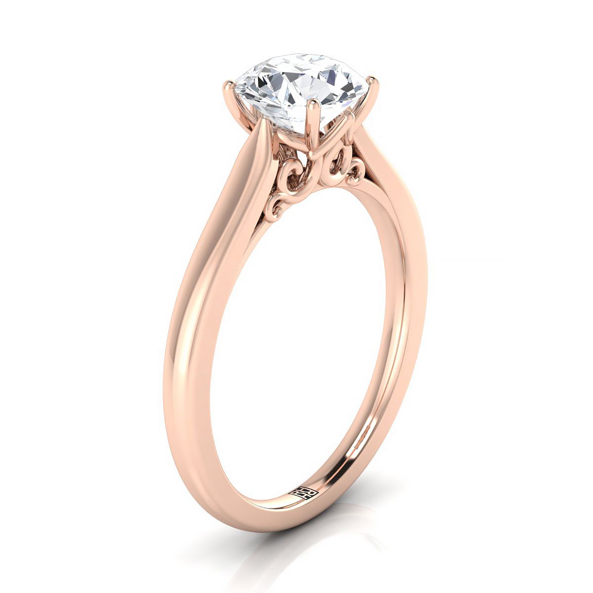 Select Solitaire styling on The Rosalie round engagement ring setting | RockHer