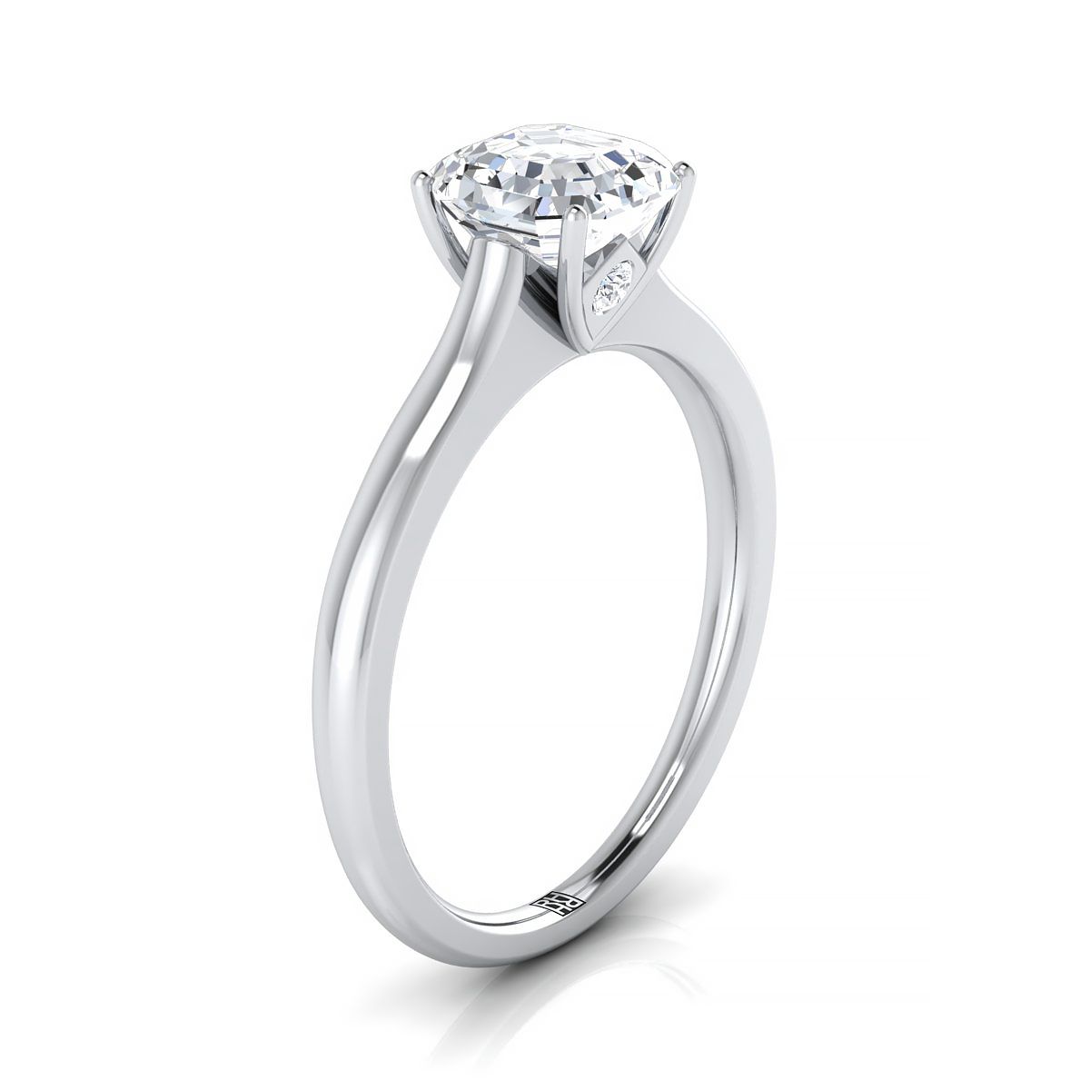 Cathedral Surprise Diamond Solitaire Cut styling on The Rosanna asscher engagement ring setting | RockHer