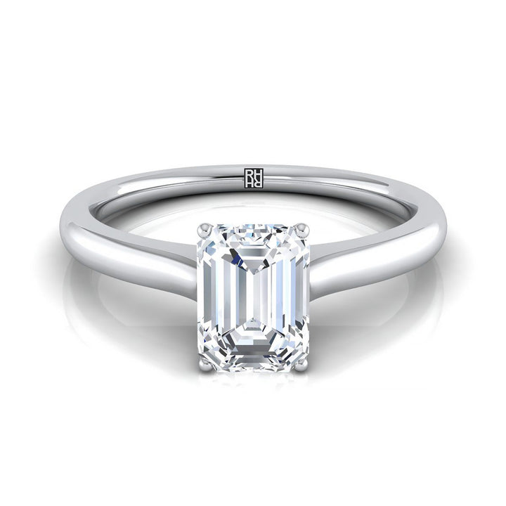 European Cut, Cathedral Surprise Stone Solitaire Emerald, in Platinum | RockHer