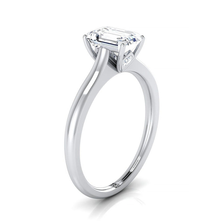 The Rosanna Select Three Stone Engagement Ring with Lab Diamond in 18K White Gold - view 2