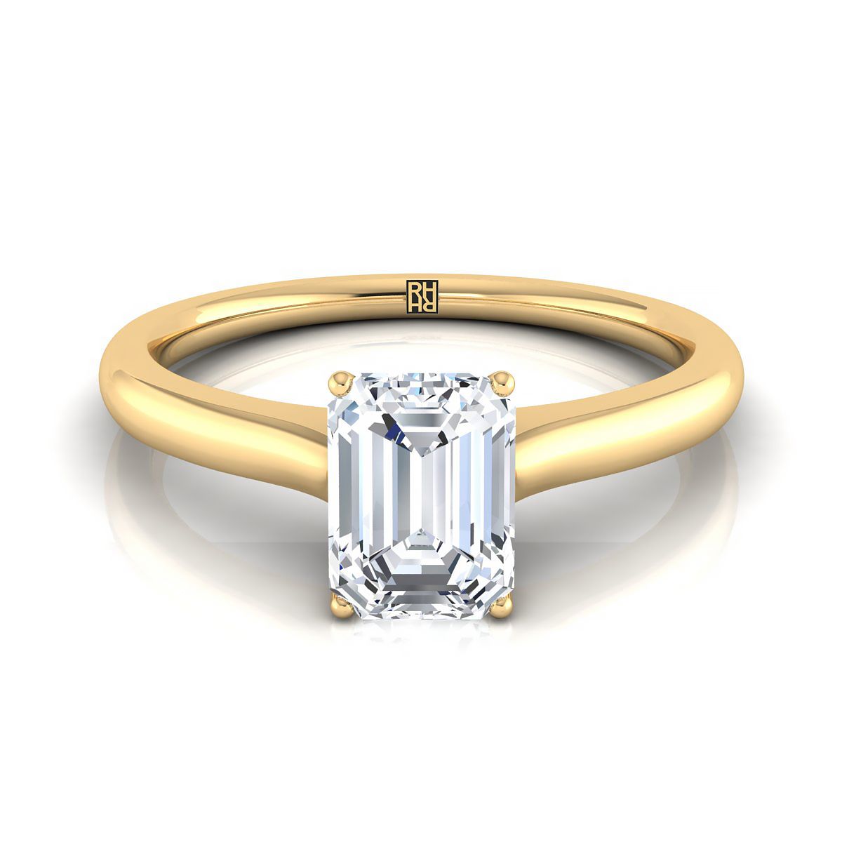 The Rosanna emerald engagement ring setting in 18K Yellow Gold | RockHer