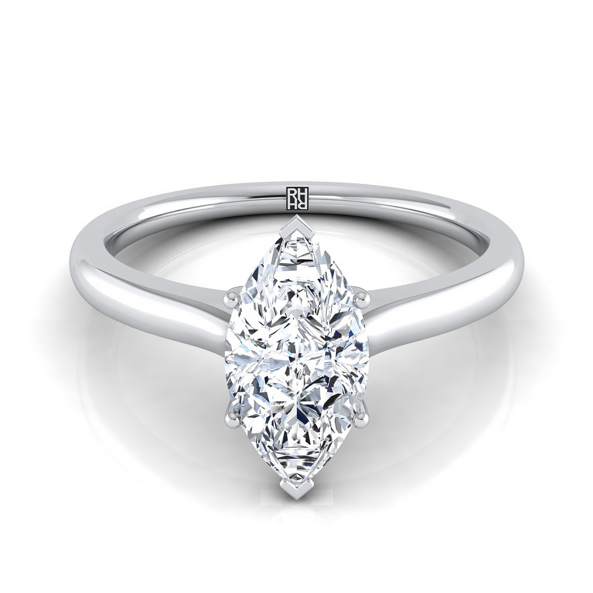 The Rosanna marquise engagement ring setting in 18K White Gold | RockHer