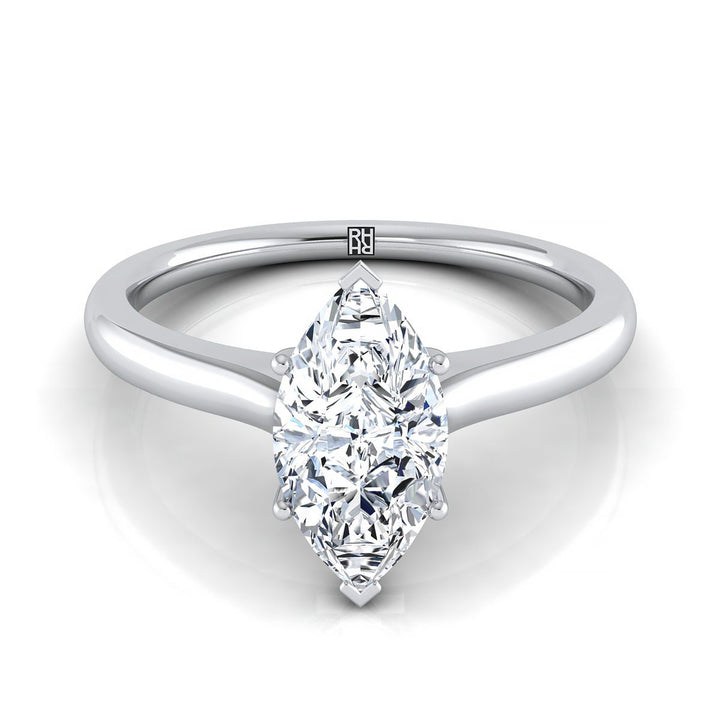 The Rosanna Select Three Stone Engagement Ring with Lab Diamond in 18K White Gold - view 1