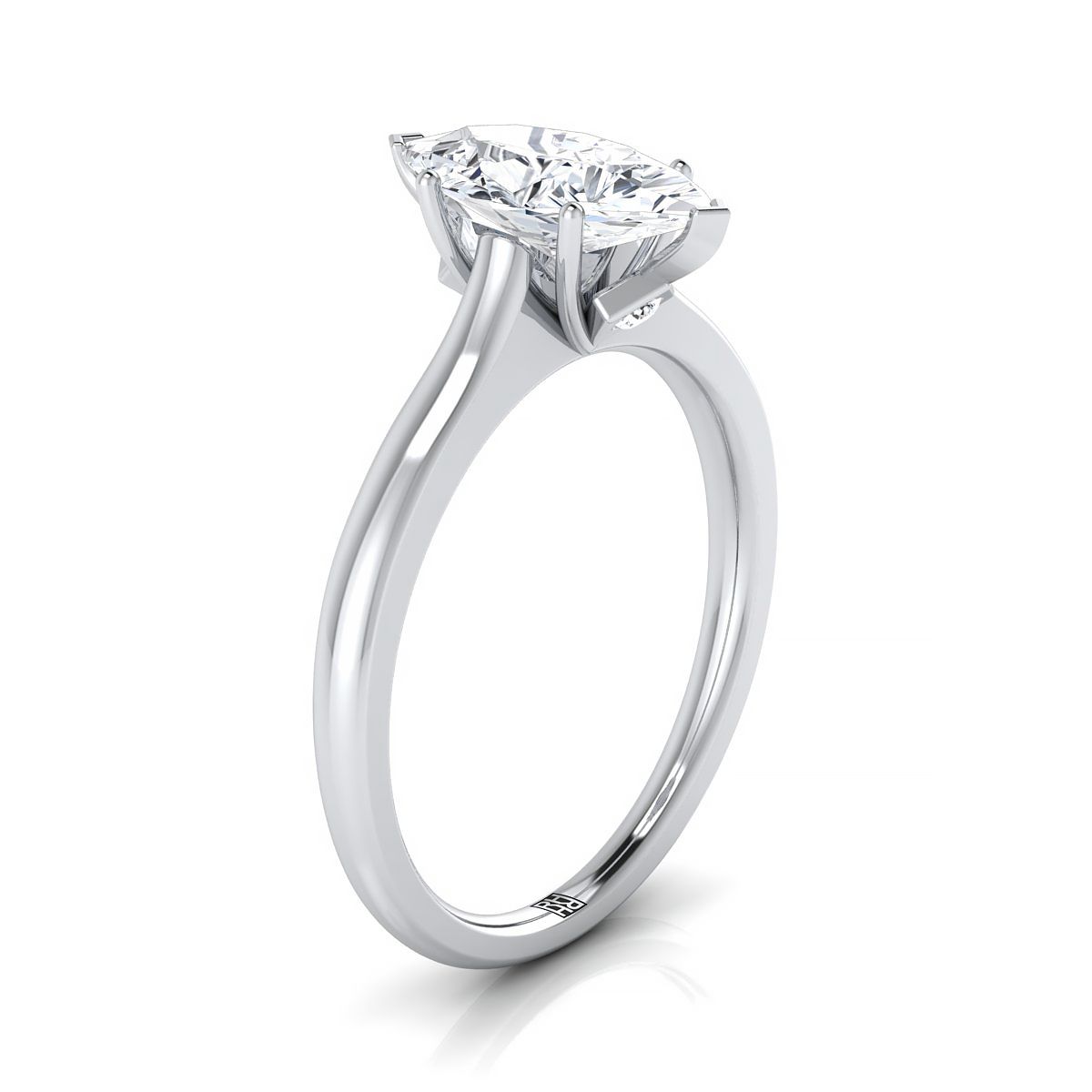 Select Three Stone styling on The Rosanna marquise engagement ring setting | RockHer