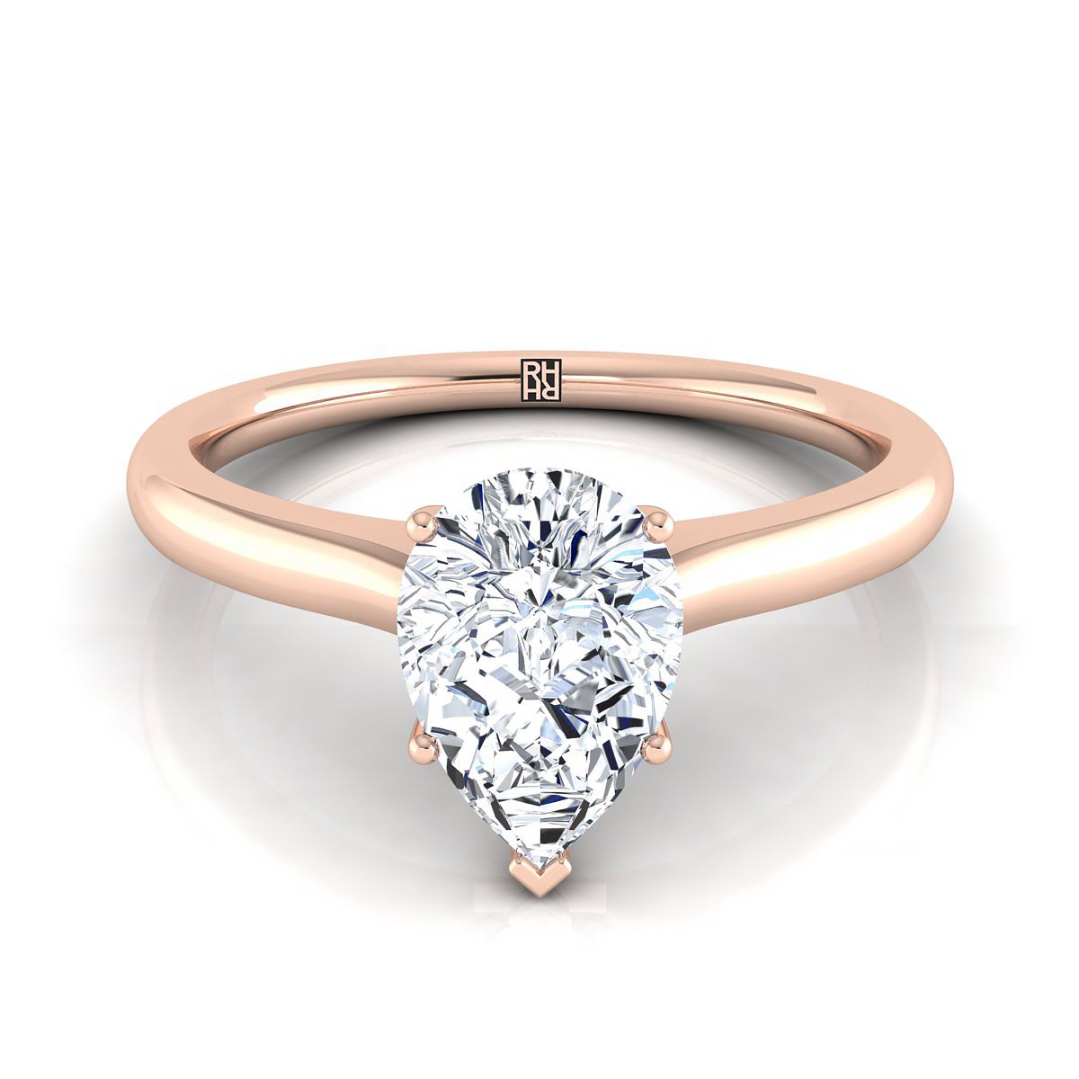 The Rosanna pear engagement ring setting in 14K Rose Gold | RockHer