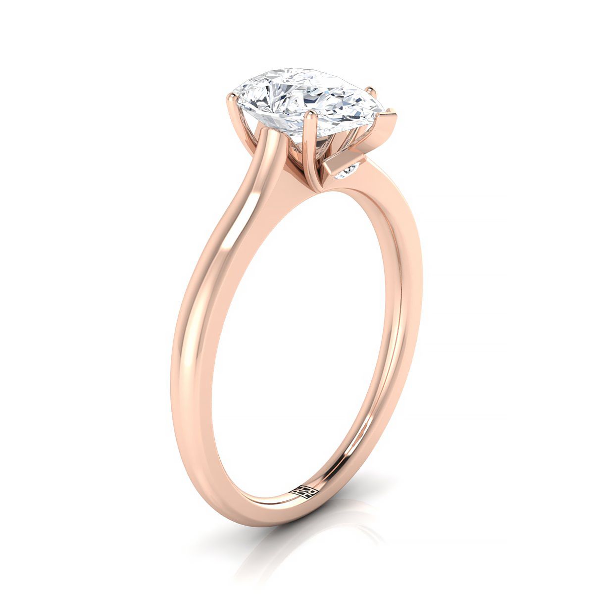 Select Three Stone styling on The Rosanna pear engagement ring setting | RockHer