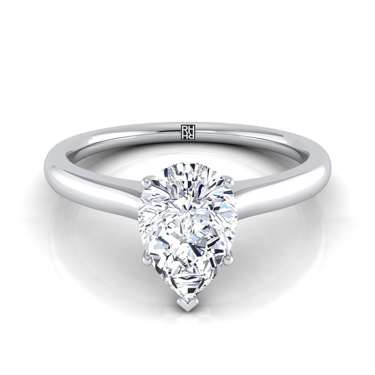 The Rosanna pear engagement ring setting in Platinum | RockHer