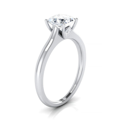 Cathedral Surprise Stone Solitaire Princess, in 18K White Gold – side profile | RockHer