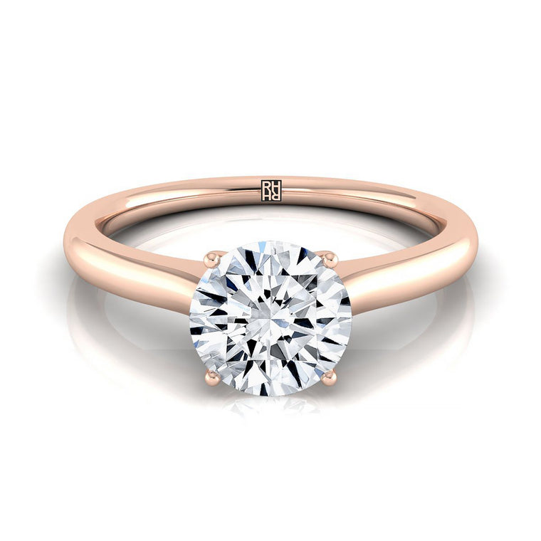 The Rosanna Select Three Stone Round Lab Diamond Engagement Ring in 14K Rose Gold