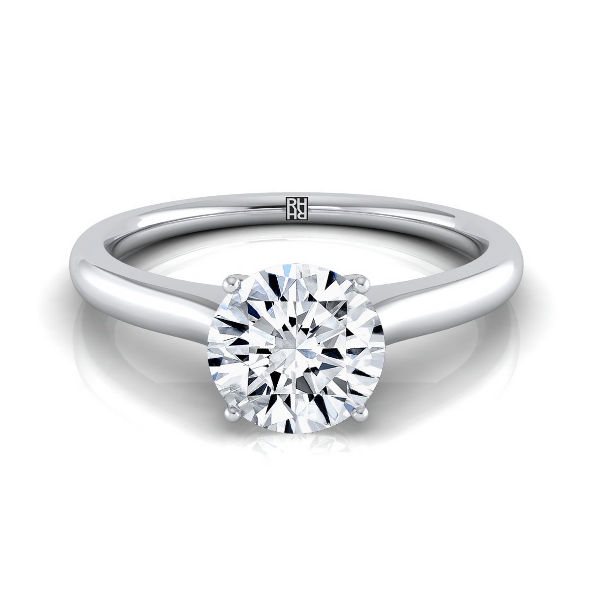 The Rosanna round engagement ring setting in 18K White Gold | RockHer