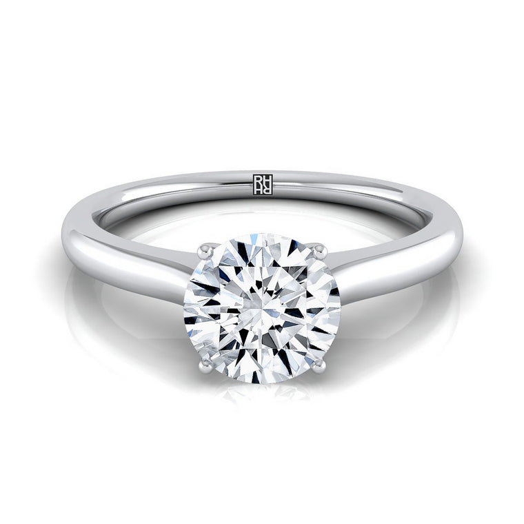 The Rosanna Cathedral Surprise Stone Solitaire Round Engagement Ring Setting in Platinum