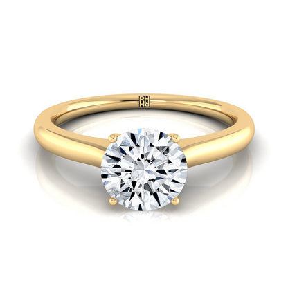 Round Brilliant, Cathedral Surprise Stone Solitaire, in 18K Yellow Gold | RockHer