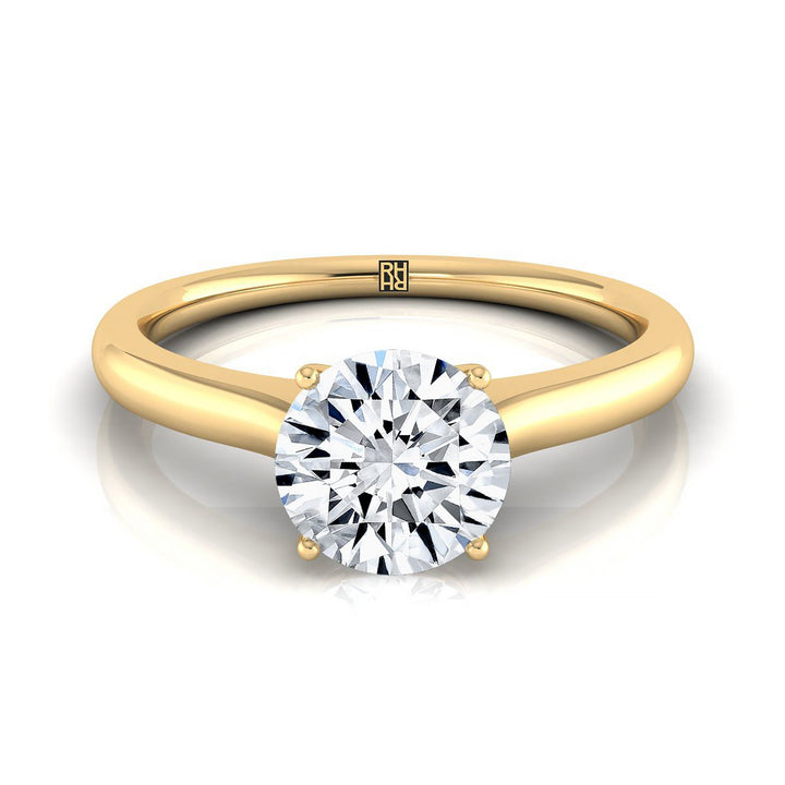 The Rosanna Select Three Stone Engagement Ring with Lab Diamond in 18K Yellow Gold - view 1