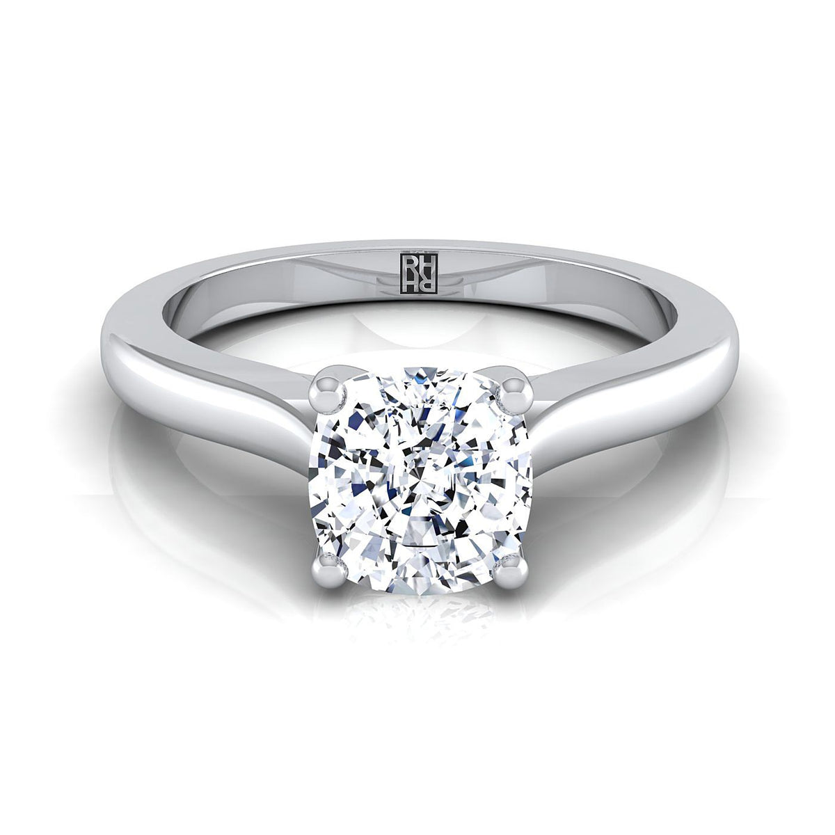 The Mary cushion engagement ring setting in 18K White Gold | RockHer