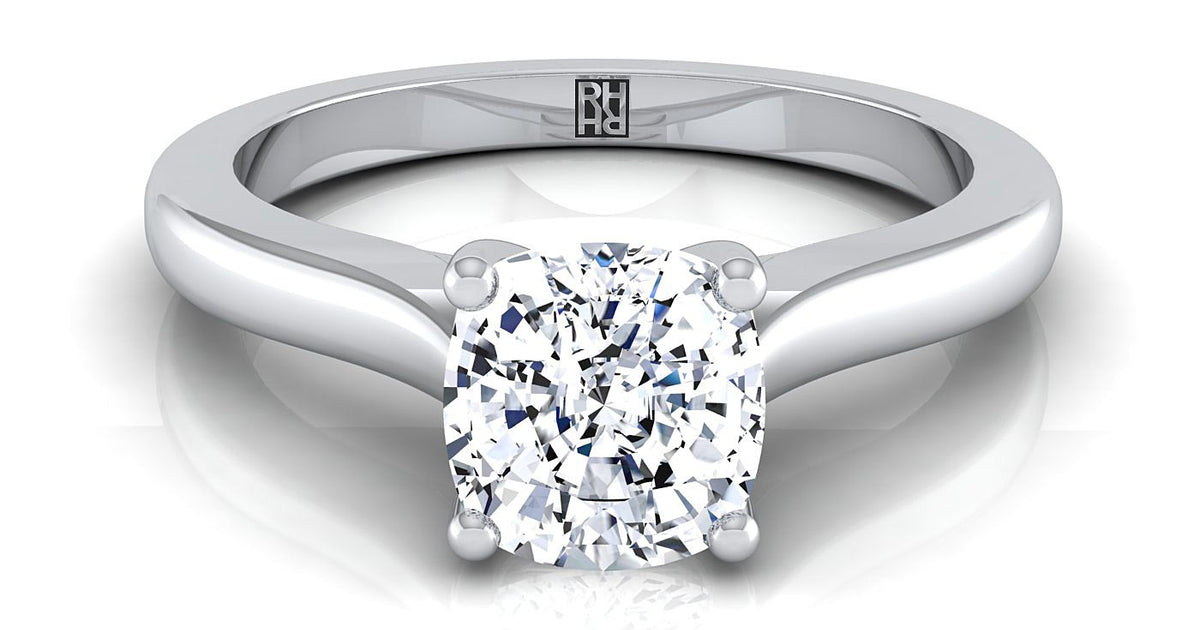 Mary comfort fit cathedral solitaire | 14K White Gold | RockHer