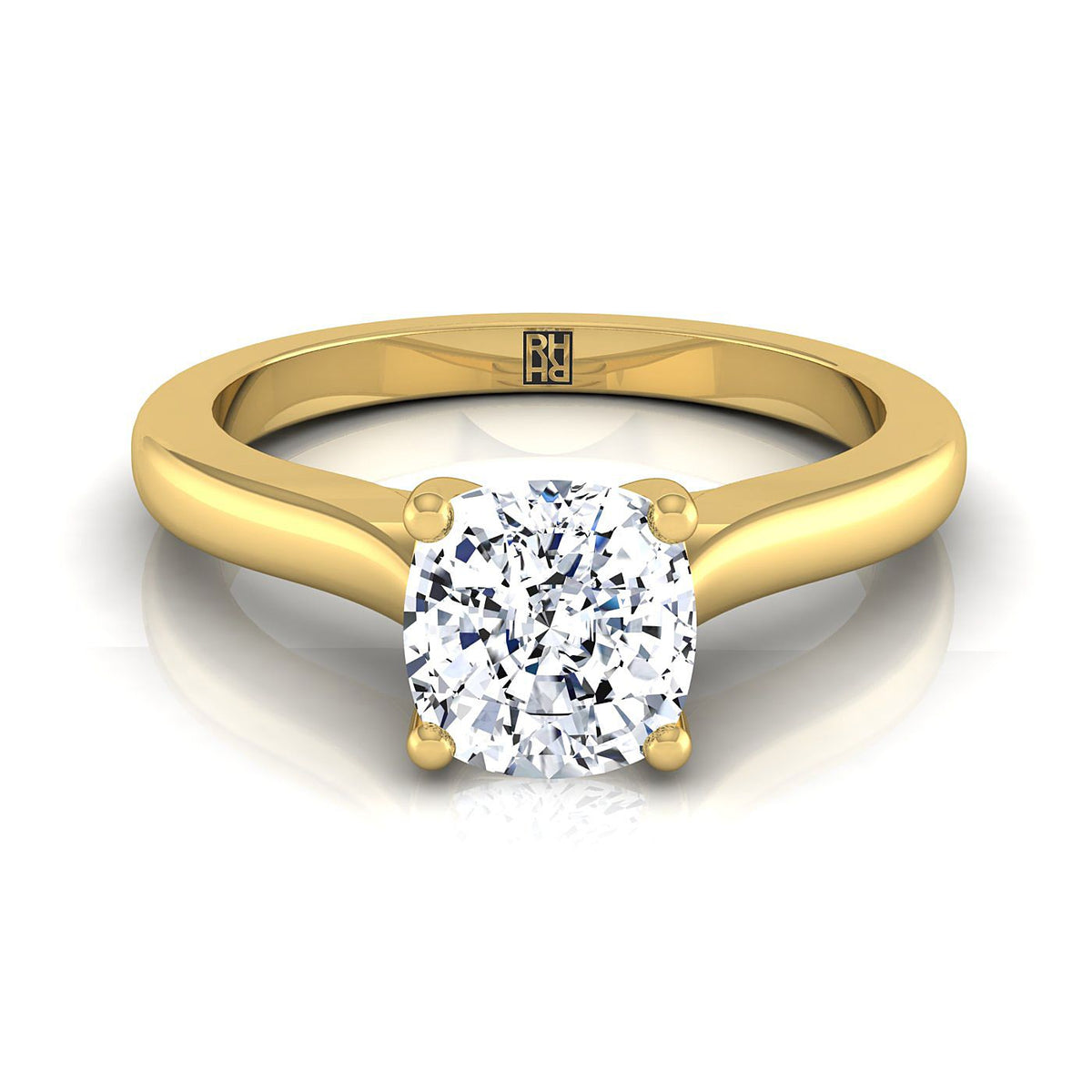The Mary cushion engagement ring setting in 18K Yellow Gold | RockHer