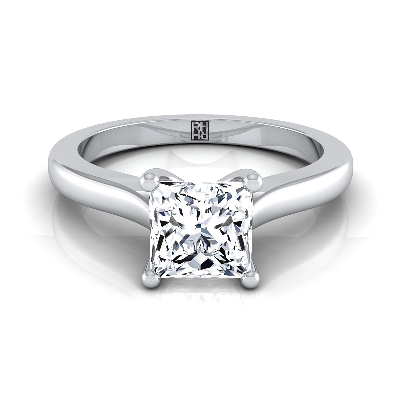 The Mary Select Solitaire Engagement Ring with Lab Diamond in 18K White Gold - view 1
