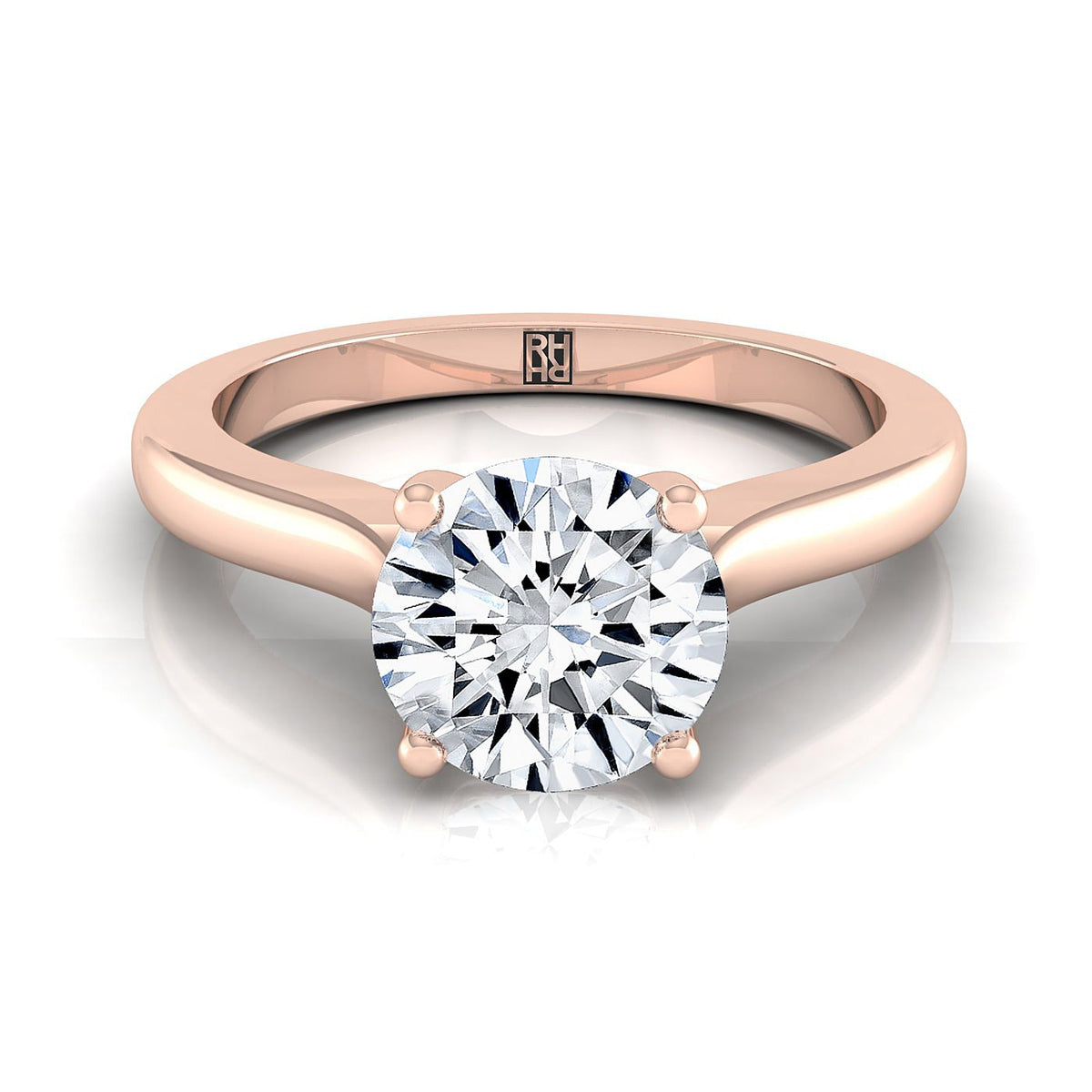 The Mary round engagement ring setting in 14K Rose Gold | RockHer