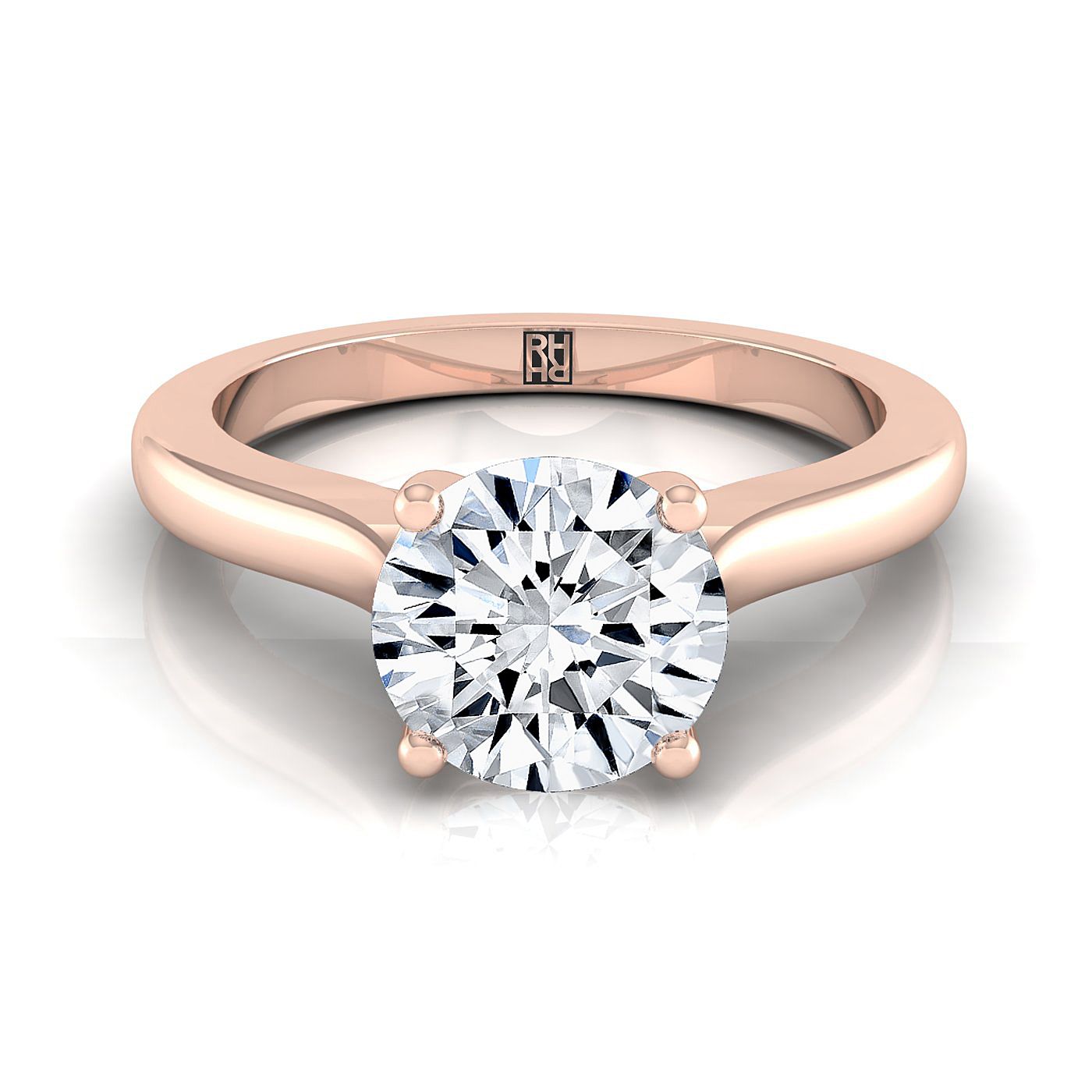 The Mary Select Solitaire Engagement Ring with Lab Diamond in 14K Rose Gold - view 1