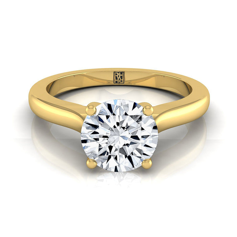 The Mary Select Solitaire Round Lab Diamond Engagement Ring in 18K Yellow Gold