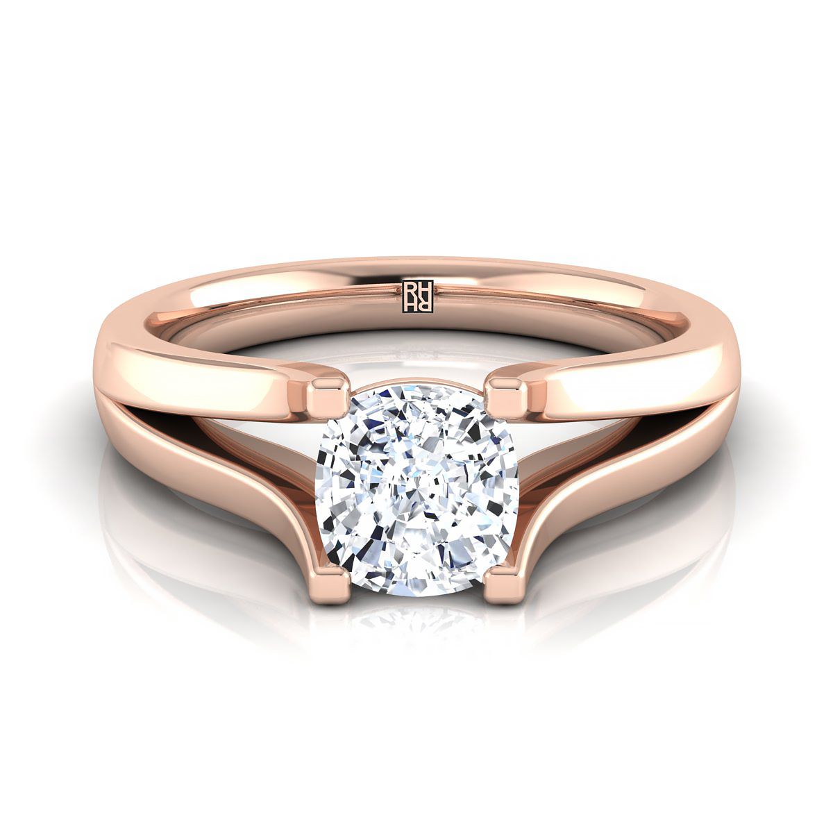 The Rosemary cushion engagement ring setting in 14K Rose Gold | RockHer