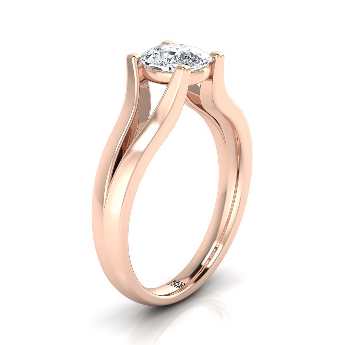 Select Solitaire Cut styling on The Rosemary cushion engagement ring setting | RockHer