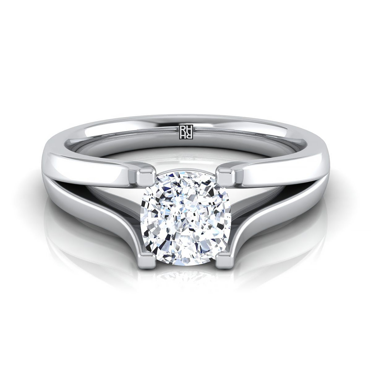 The Rosemary cushion engagement ring setting in Platinum | RockHer