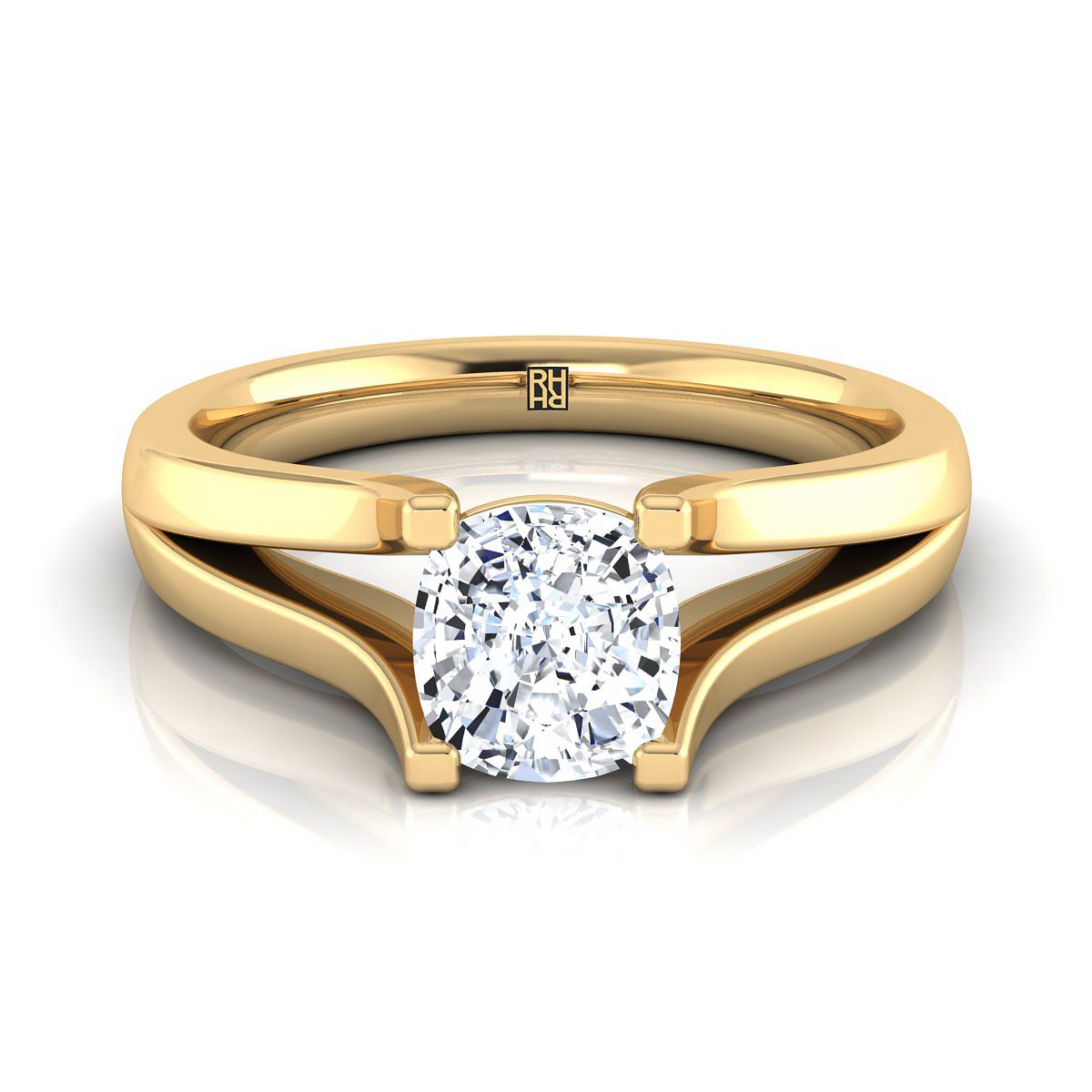 The Rosemary cushion engagement ring setting in 18K Yellow Gold | RockHer