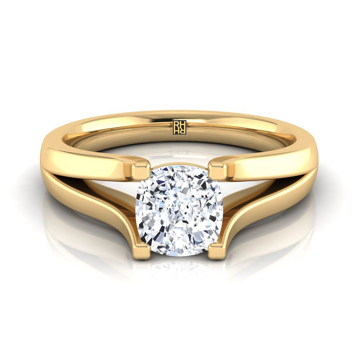 The Rosemary Select Solitaire Engagement Ring with Lab Diamond in 18K Yellow Gold - view 1