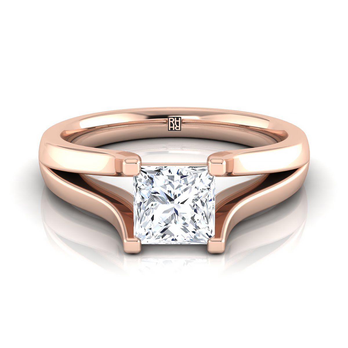 The Rosemary princess engagement ring setting in 14K Rose Gold | RockHer