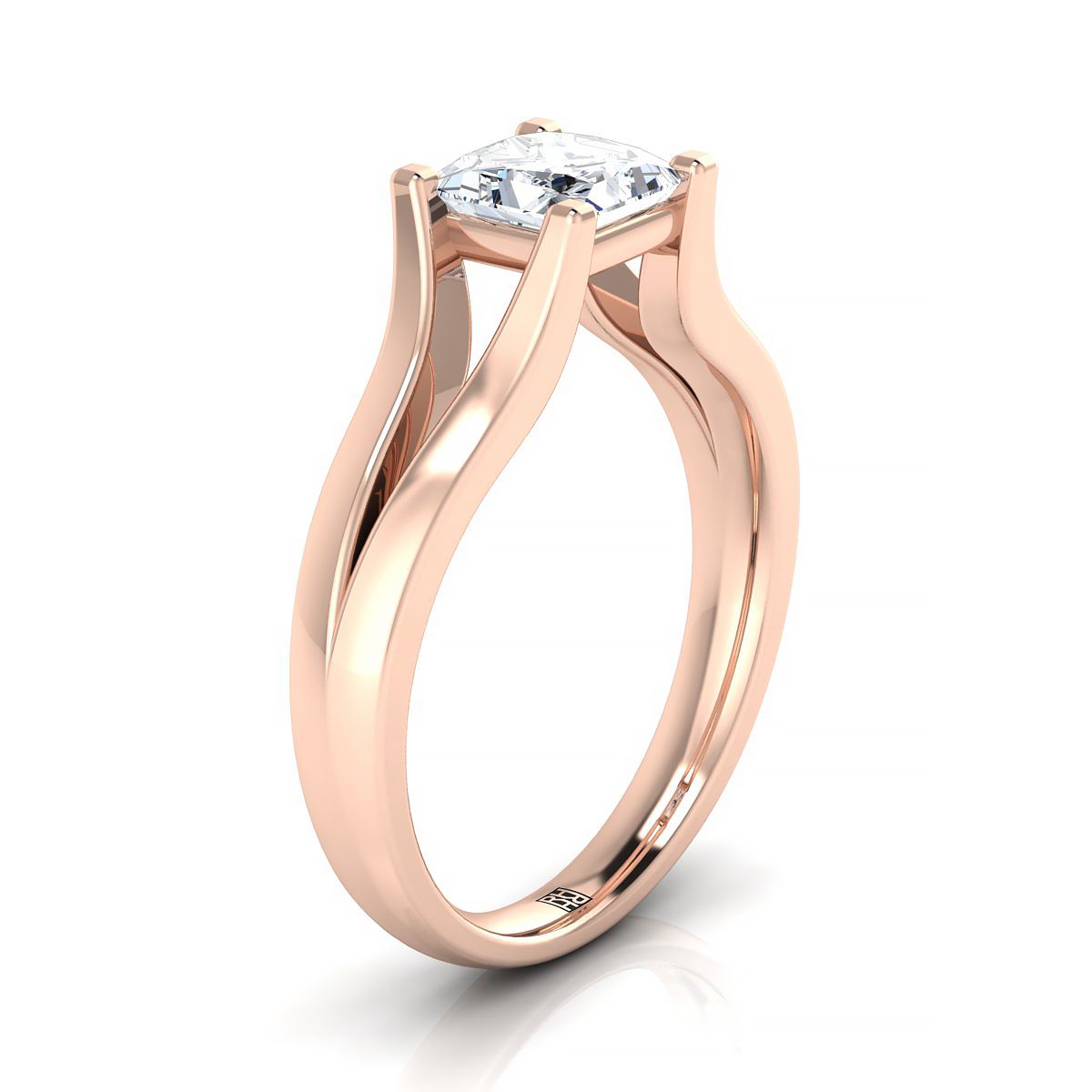 Select Solitaire styling on The Rosemary princess engagement ring setting | RockHer