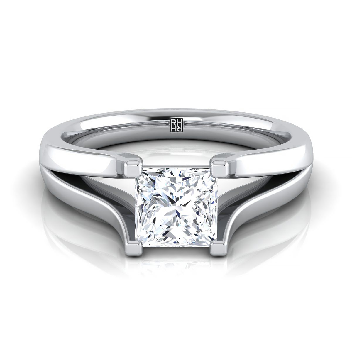 The Rosemary princess engagement ring setting in 18K White Gold | RockHer