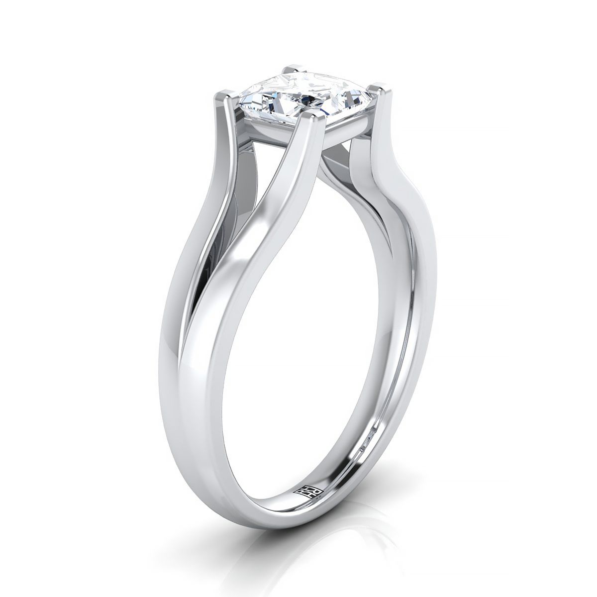 Select Solitaire styling on The Rosemary princess engagement ring setting | RockHer