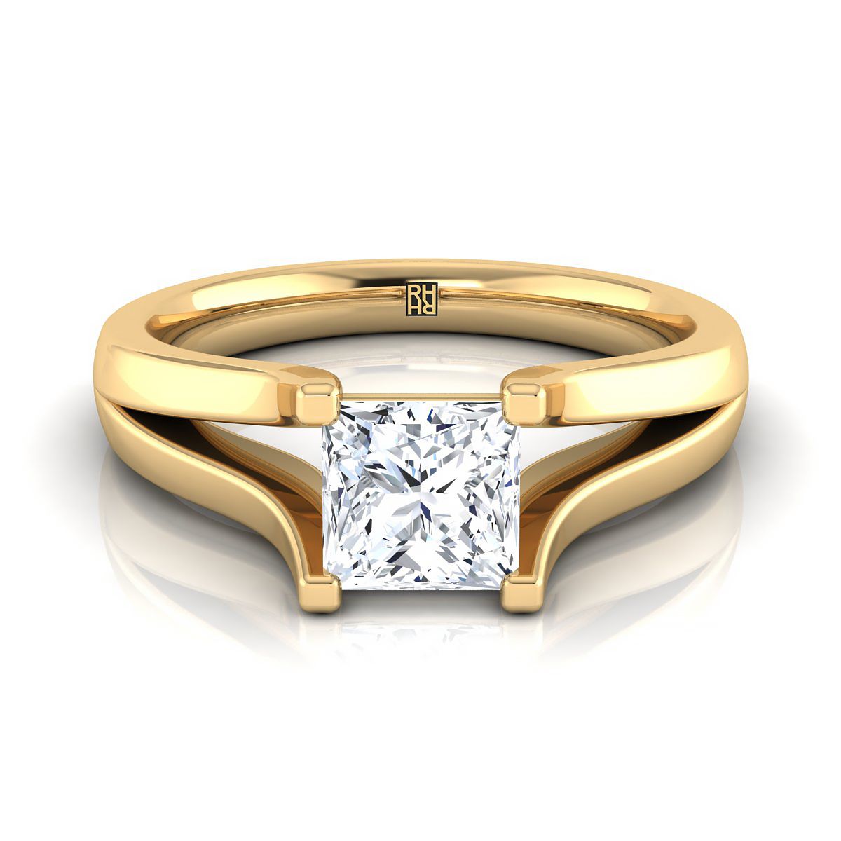 The Rosemary princess engagement ring setting in 18K Yellow Gold | RockHer