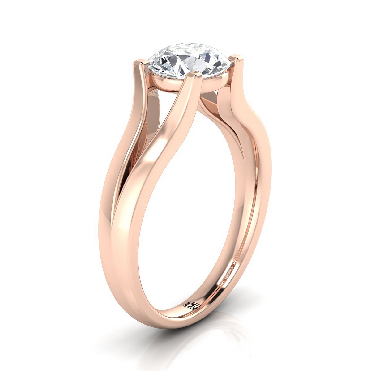 Select Solitaire styling on The Rosemary round engagement ring setting | RockHer