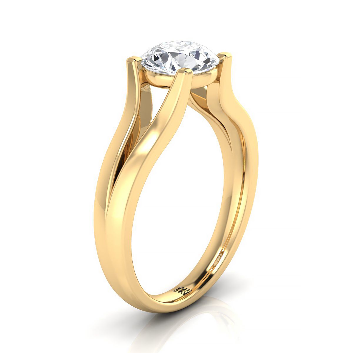 Select Solitaire styling on The Rosemary round engagement ring setting | RockHer